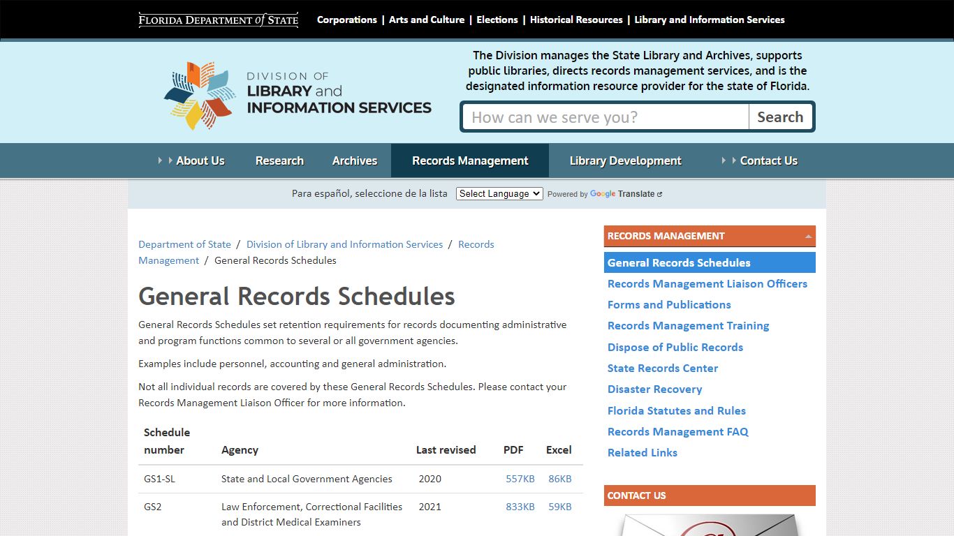 General Records Schedules - Florida Department of State